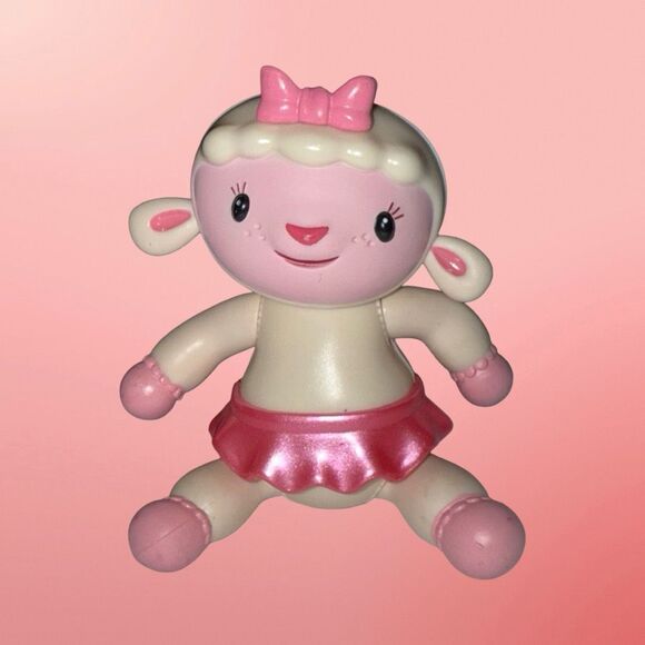 Disney’s Doc McStuffins Lambie Posable Figure Pink Vinyl Plastic 5” - Picture 2 of 8